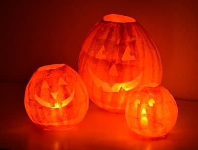 Papier mache pumpkins