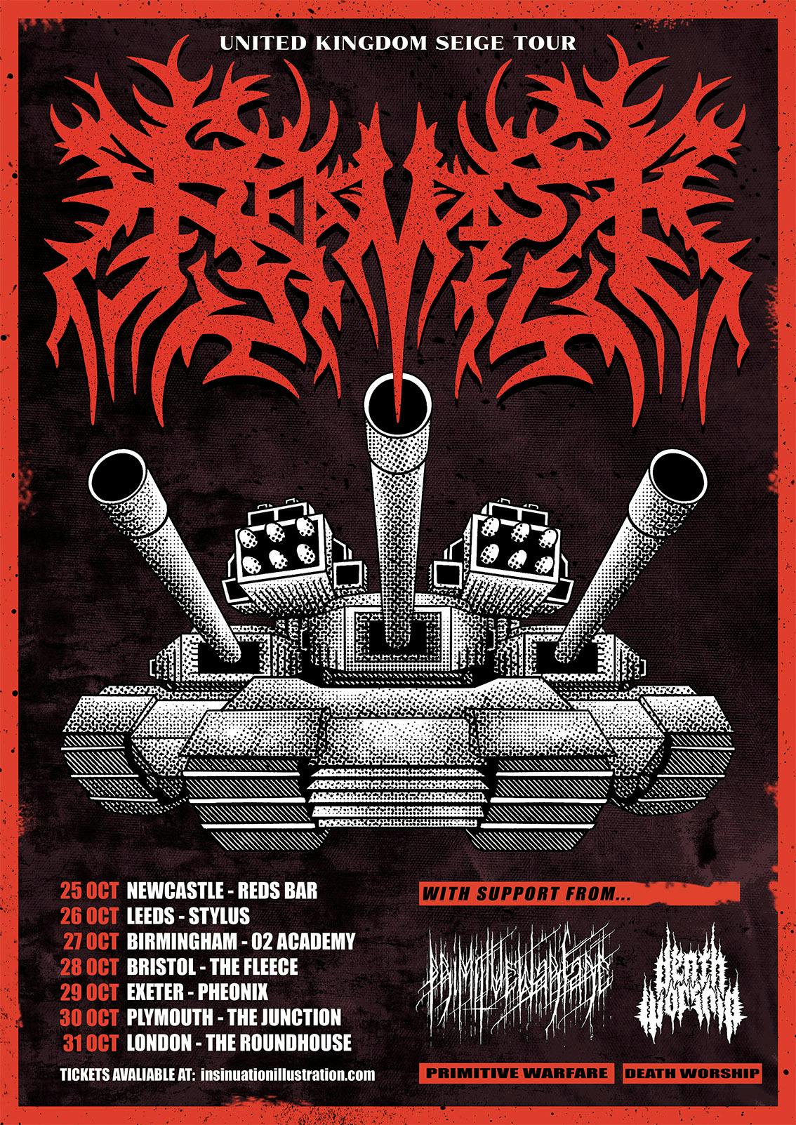 Red Mist tour poster design by Brandon Burch BA Hons Illustration graduate 2024